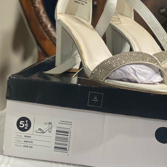 David’s Bridal open toe heels with rhinestones - Picture 2 of 4
